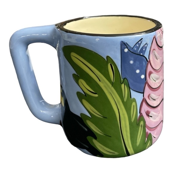 Eco Creations Costa Rica coffee/ tea mug handmade and painted. Tropical vibe - Picture 3 of 11
